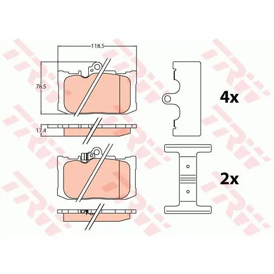 Колодки тормозные LEXUS GS 300/450h/460 12 передние TRW GDB4460|Тормозной цилиндр| |