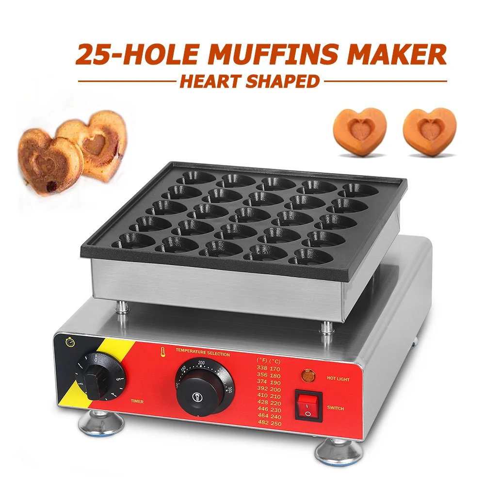 

Машина для приготовления блинов в форме сердца, вафельница с 25 отверстиями, электроустройство для изготовления бисквитов, Тепловая форма 110...