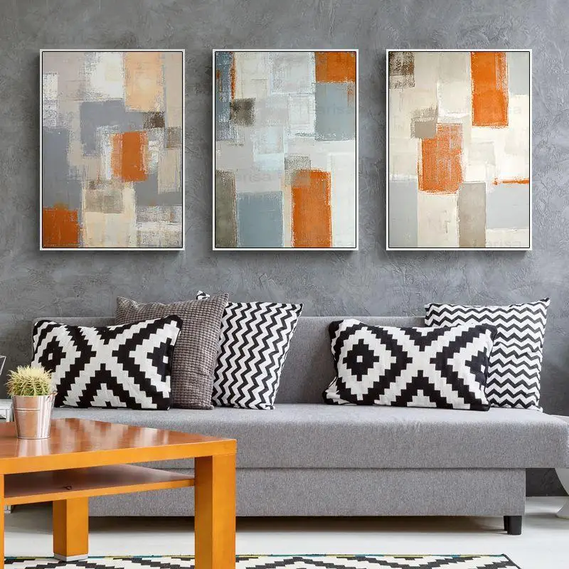 С креативными абстрактными настенные картины Яркий желтый цвет оранжевого и