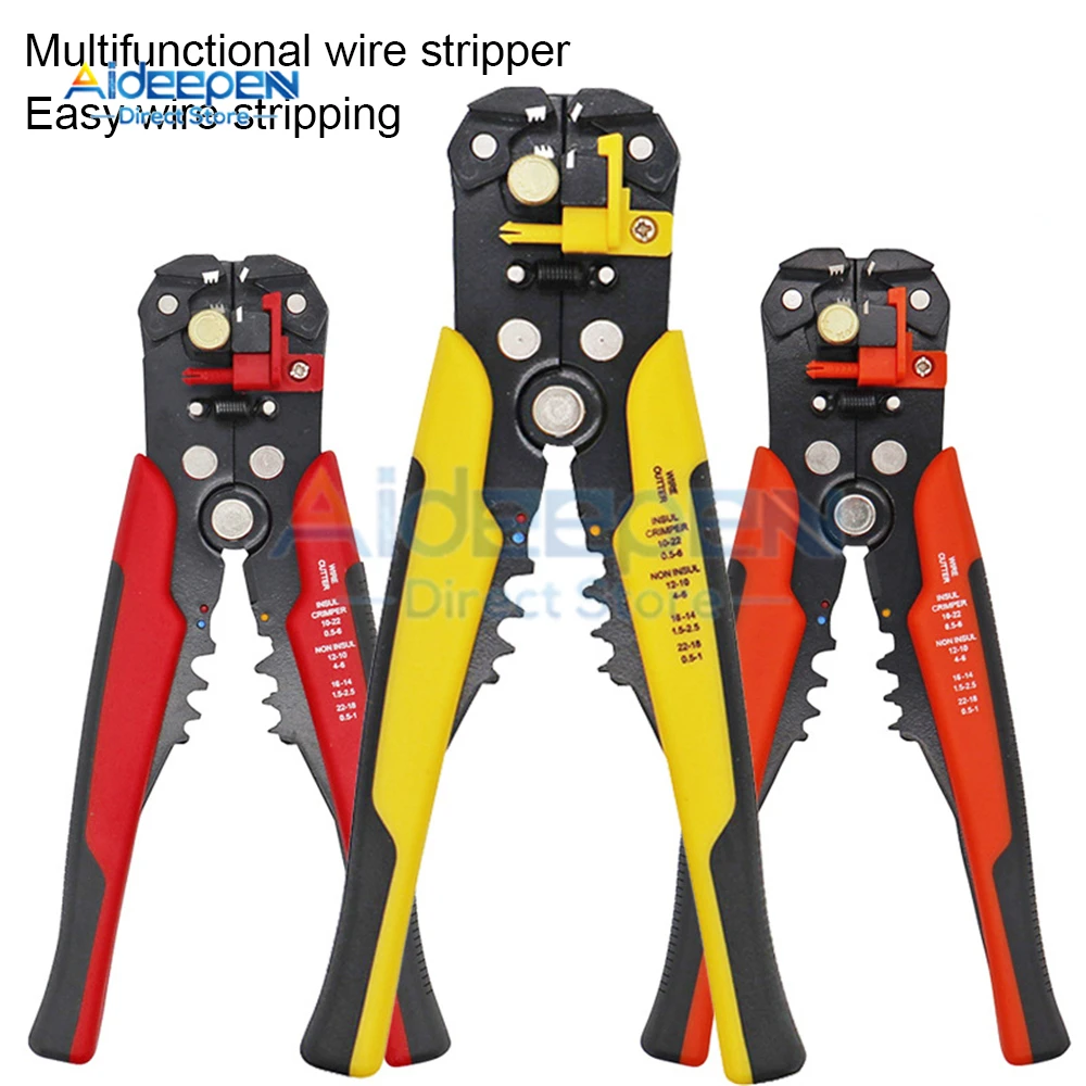 

8 inch 24-10AWG 0.5-6mm2 Crimper Cable Cutter Automatic Wire Stripper Multifunctional Stripping Tools Crimping Pliers Tool