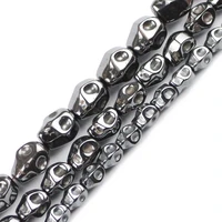jhnby skull black hematite beads natural stone skeleton shape 468mm loose beads for jewelry bracelets making diy accessories