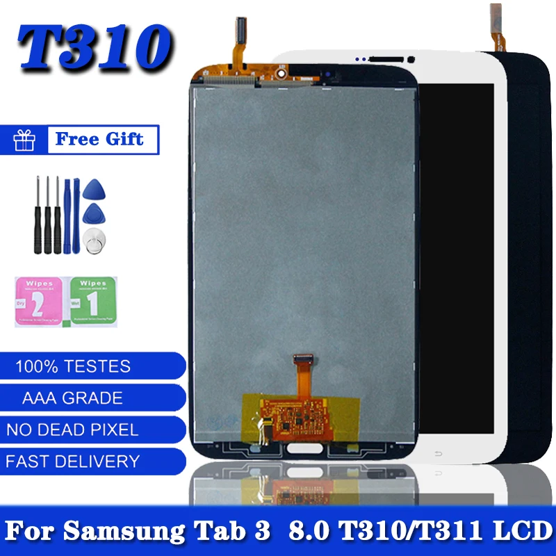 

Оригинальный ЖК-дисплей 8 дюймов для Samsung Galaxy Tab 3 8,0 SM-T310, ЖК-дисплей с сенсорным экраном в сборе, T310 WIFI /T311 3G