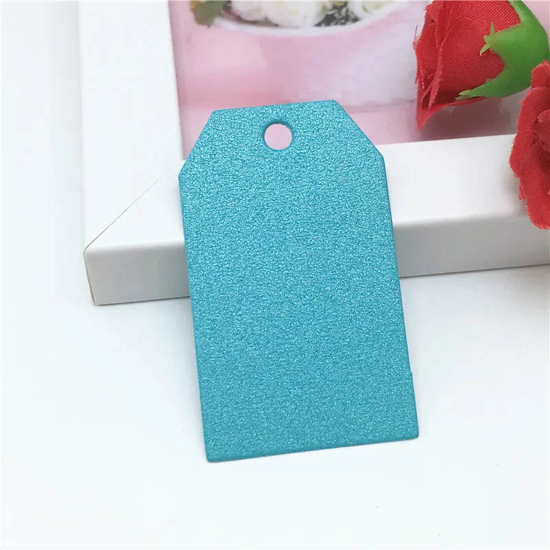 sky blue 50 шт./упак. 5x3 см красочные крафт-бумаги Бумага T Форма метки для ювелирных изделий/серьги/подарок/Еда/шоколада бирка DIY открытка - Цвет: sky blue