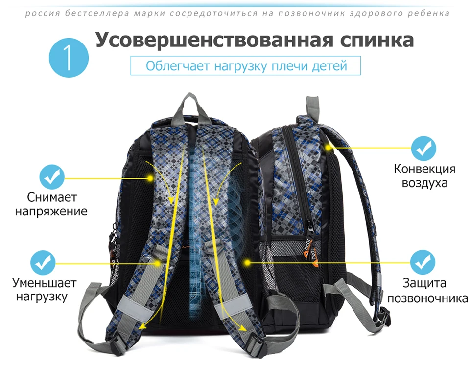 Fashion Children School Backpacks for Boys Girls Nylon Orthopedic Backpack Primary Kids School Bags Grade 1-6 Mochila Infantil