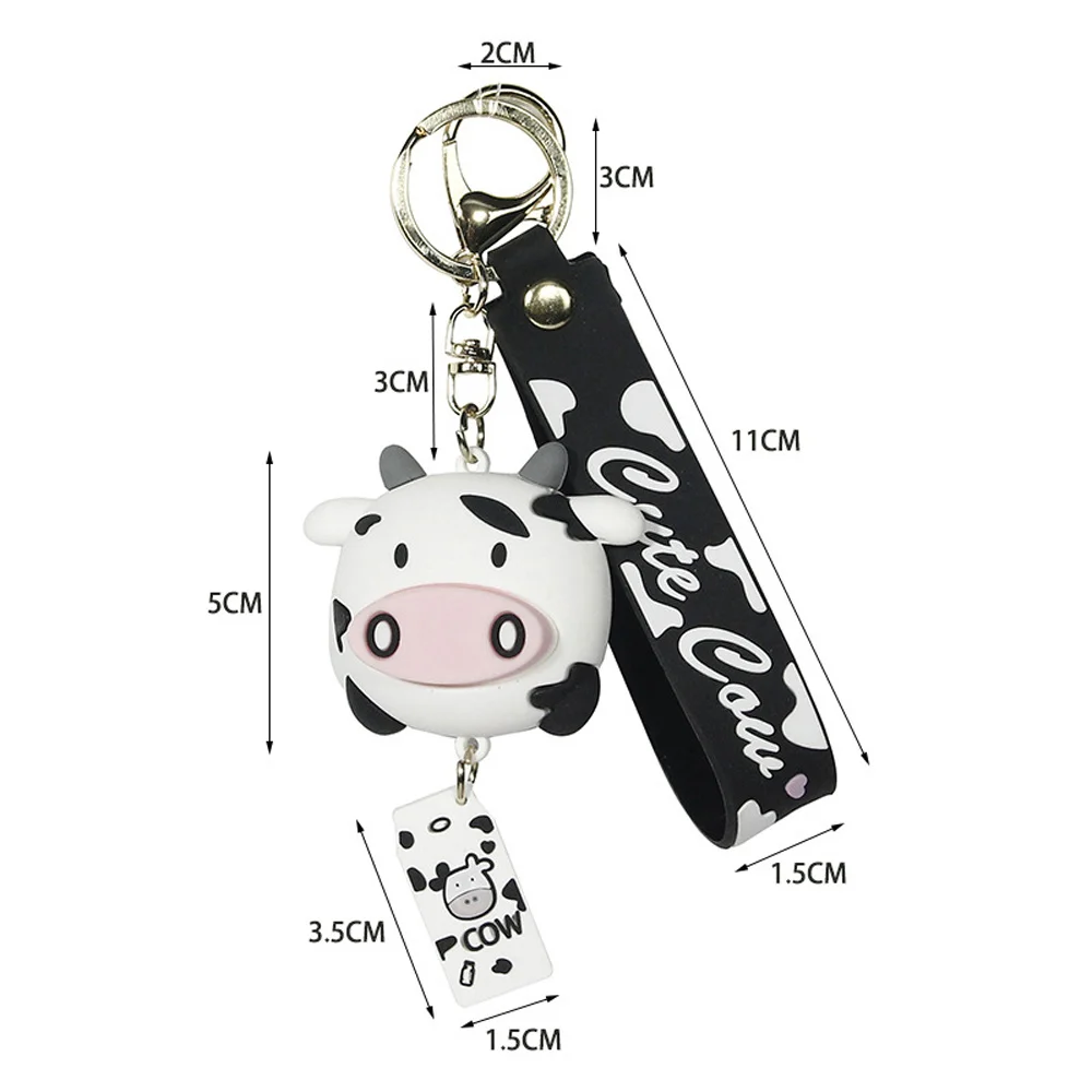 Silicone Animal Keychain Cow Cat Duck Keychains Cartoon Cute Car Key Chain Ring Bag Pendant | Украшения и аксессуары