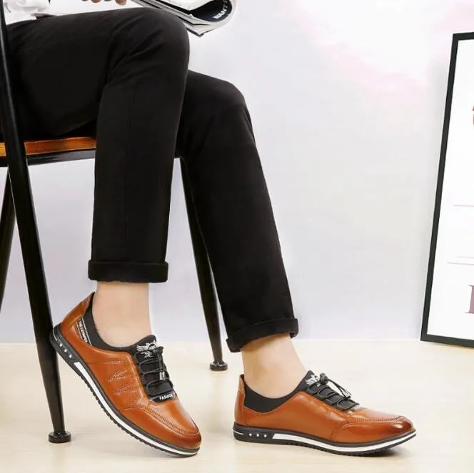 

2021 New Men High Quality Breathable Casual Shoes Male Comfortable Non-Slip Leather Shoes Man Lightweight Flat Walking Sneakers
