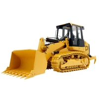 114 rc hydraulic crawler loader 963d bulldozer model full metal remote control crawler forklift model toy