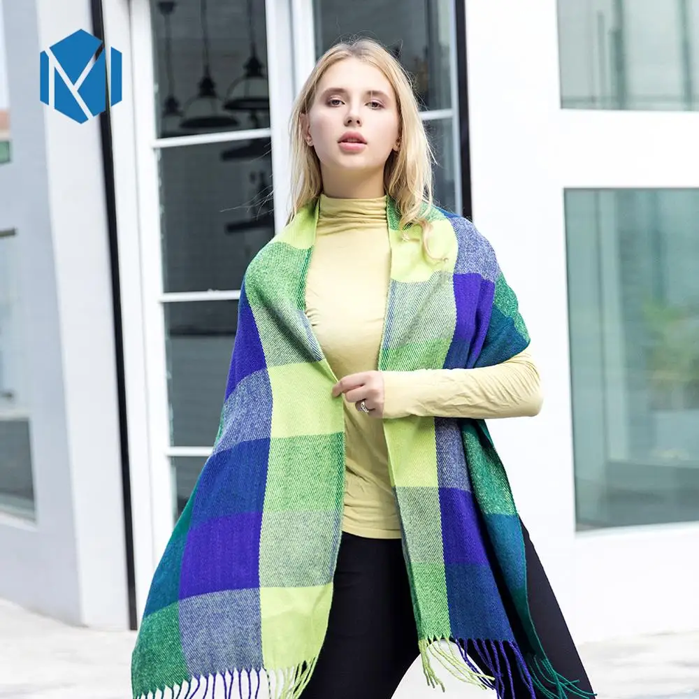 Miya Mona 190*35 см шарф из искусственного кашемира в клетку осенне-зимний женский
