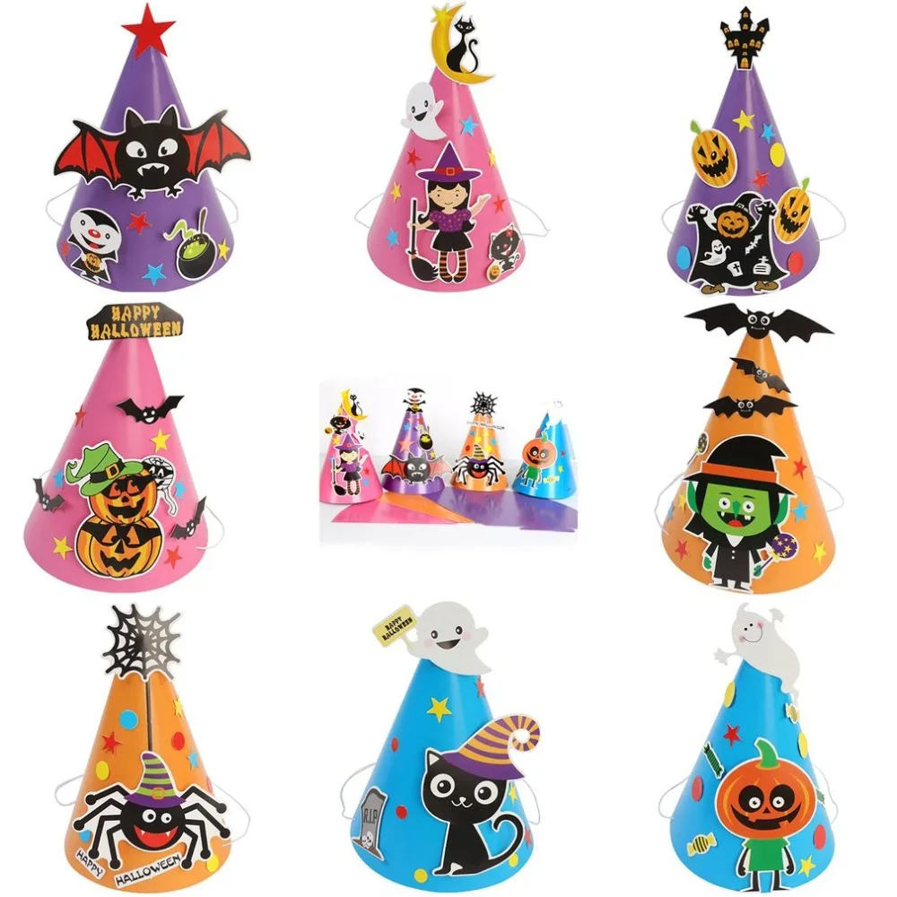 Детская шляпа на Хэллоуин для мальчиков и девочек Волшебная Шляпа ведьмы со