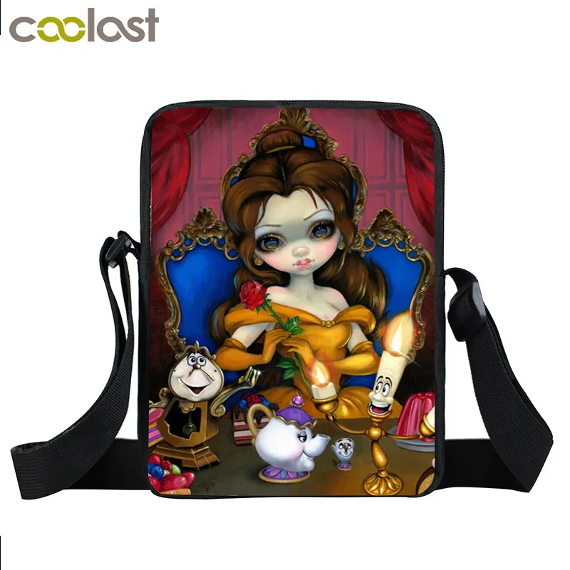 Мини сумка мессенджер для девушек в готическом стиле с мультипликационным