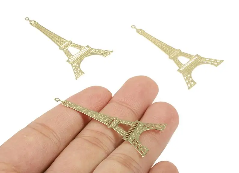 

Brass Eiffel Tower Charms - Raw Brass Eiffel Tower Earrings and Pendant-4PCS/LOT-Earring Finding-49.45x26.12x0.33mm-PP2977