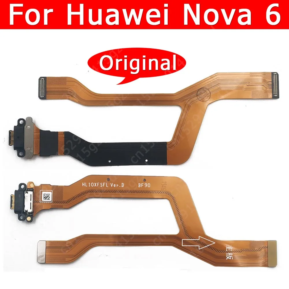 

Оригинальный зарядный порт для Huawei Nova 6 Nova6, зарядная плата, разъем USB, печатная плата, ленточный разъем, гибкий кабель, запасные части
