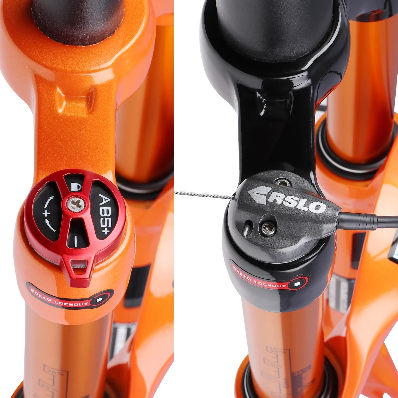 Велосипедная вилка BOLANY Solo Air Orange MTB передняя подвеска прямая/коническая RL/LO 26/27 5/29