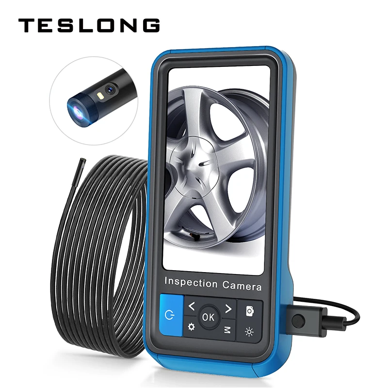 

TESLONG 4.5” LCD Screen Inspection Camera 5.5mm Single Lens 8mm Dual Lens Industrial Endoscope 1080P 5m Borescope For Car 6 LEDs