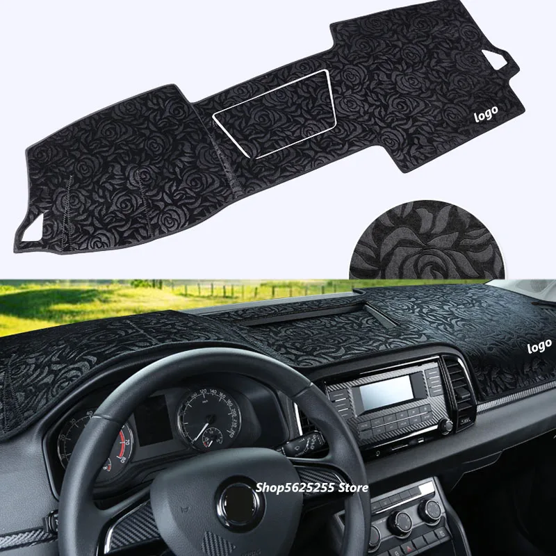 

Car Dashboard Cover Mat For Skoda Karoq 2017 2019 2020 2021 Dashmat Sun Shade Pad Anti-UV Decoration Instrument Panel Carpets