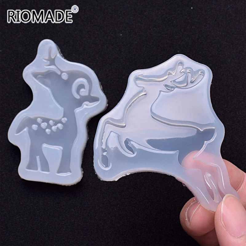 Две формы Moose силиконовые мультфильм для эпоксидной смолы рождественские олени