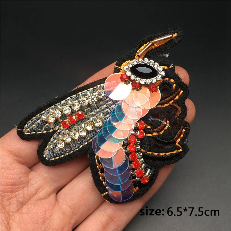 Ручная работа расшитые бисером и блестками патчи пчелы стильные модные пришитые