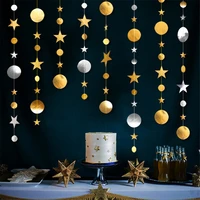 tofok creative 4m star disc garland decoration room party shiny sequin decoration
