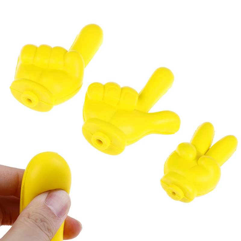 

Hot sale 10cm Cute Yellow Finger Car Antenna Topper Eva Decorative Car Topper Balls