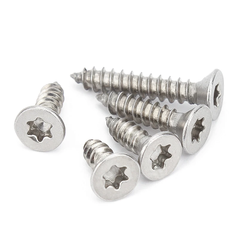 

M2M2.6M3M3.5 304 stainless steel countersunk head inner plum blossom anti-theft self-tapping screw flat head star-shaped