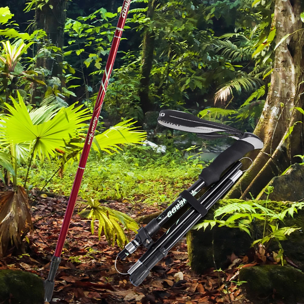 

Folding Walking Stick Handle 4-Section Folding Walking Stick Canes Hiking Poles Trekking Poles Alpenstock Hiking Stick Crutches