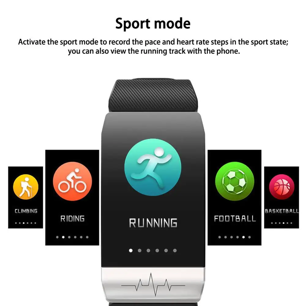 Q1S фитнес трекер ЭКГ + PPG водонепроницаемый монитор сердечного ритма Смарт