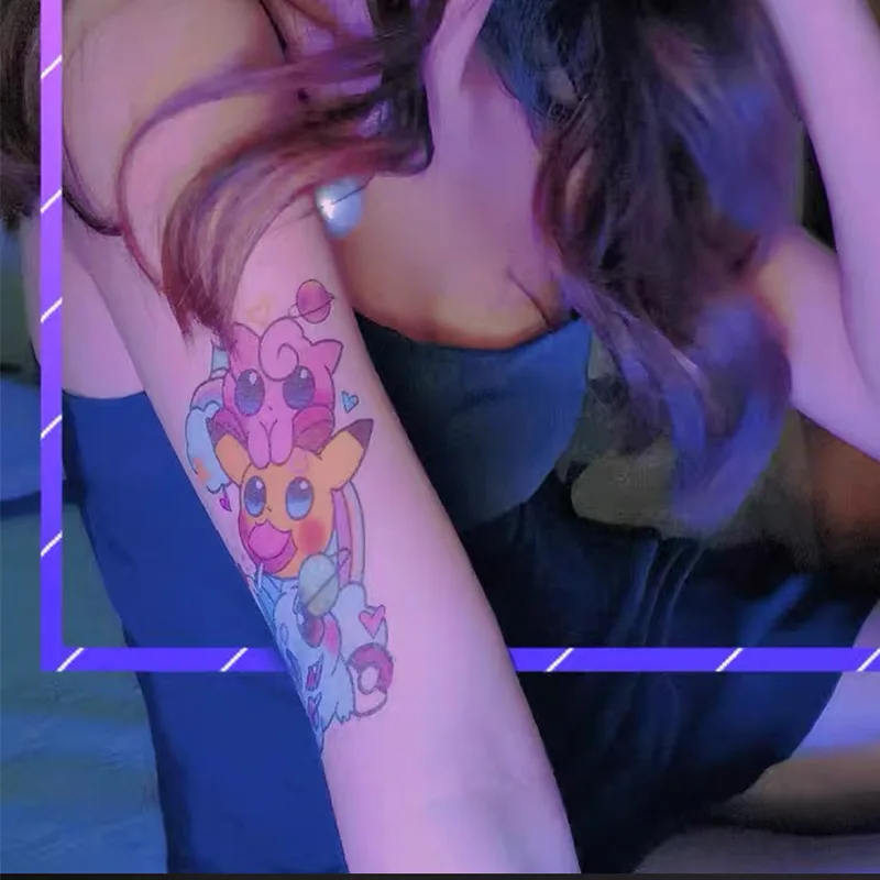 Anime Fake Tattoo Sticker Waterproof Temporary Sailor Moon Mermaid Flower Arm For Woman 18 Body Transfer Art Water Japanese Cute