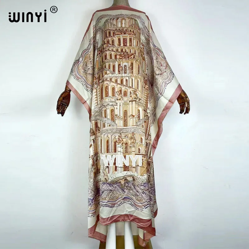 Women muslim sets Boho Maxi Floral Summer one-neck Long Sleeve Elegant Holiday Beach  floral dress Party evening sexy long dress