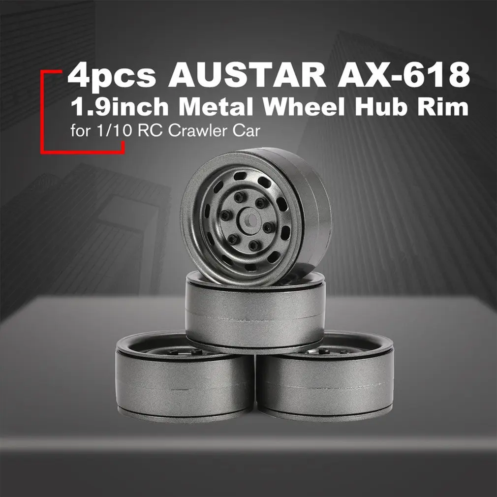 

4pcs AX-618 1.9inch RC Tires Beadlock Metal Wheels Hub Rim Set For Axial SCX10 RC4WD D90 1/10 RC Car RC Accessories