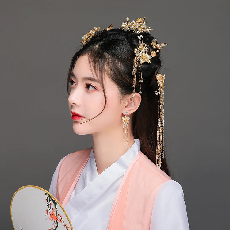 Hanfu костюм повязка на голову Женские аксессуары для волос женская шпилька Kanzashi