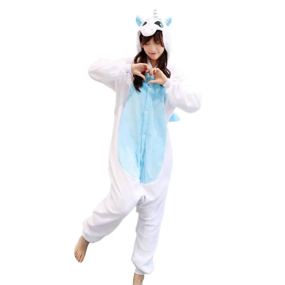 2019 зимние женские кигуруми комбинезон розовый пижамный комплект с единорогом
