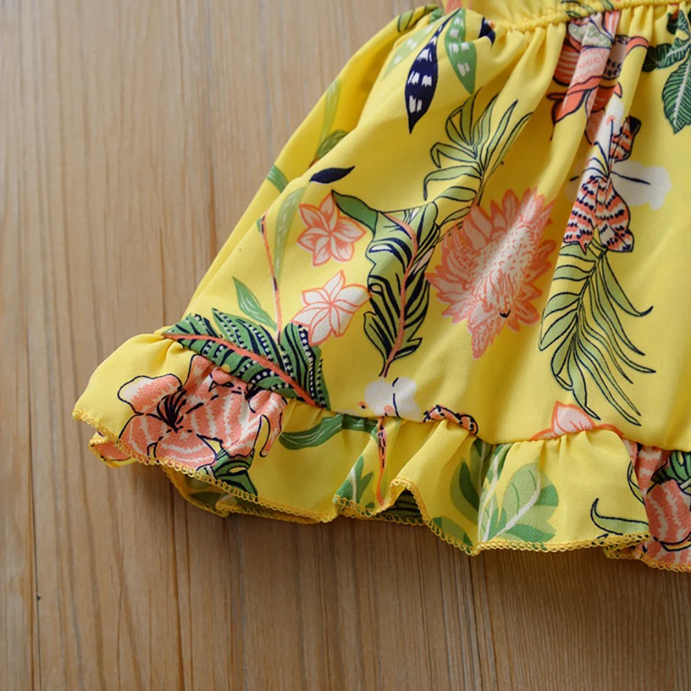 OEAK 2020 модное платье для девочек с цветами без рукавов мини пачка Пышное Платье v