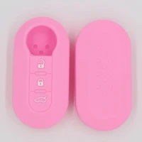 kapu silicone car key cover case for fiat 500 grande punto stilo ducato 3 buttons folding key blanks case high quality