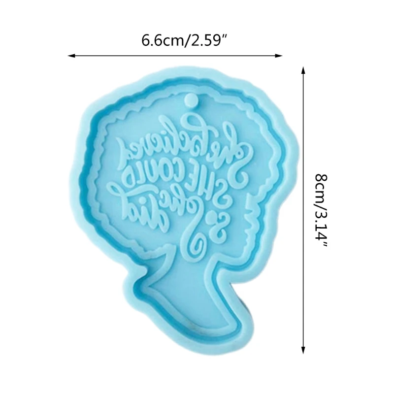

13MC Keychain Casting Silicone Mould DIY Crafts Jewelry Pendant Making Tools Super Glossy Women Head Epoxy Resin Mold