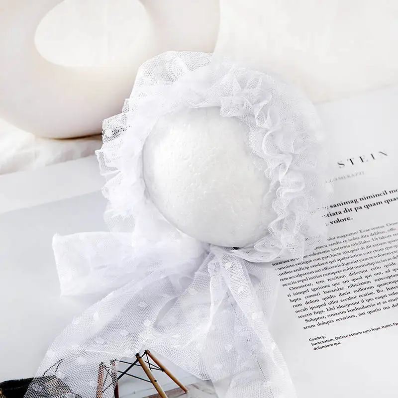 11 Newborn Photography Props Baby Girl Lace Princess Hats Handmade Flower Infant Caps - Цвет: 11