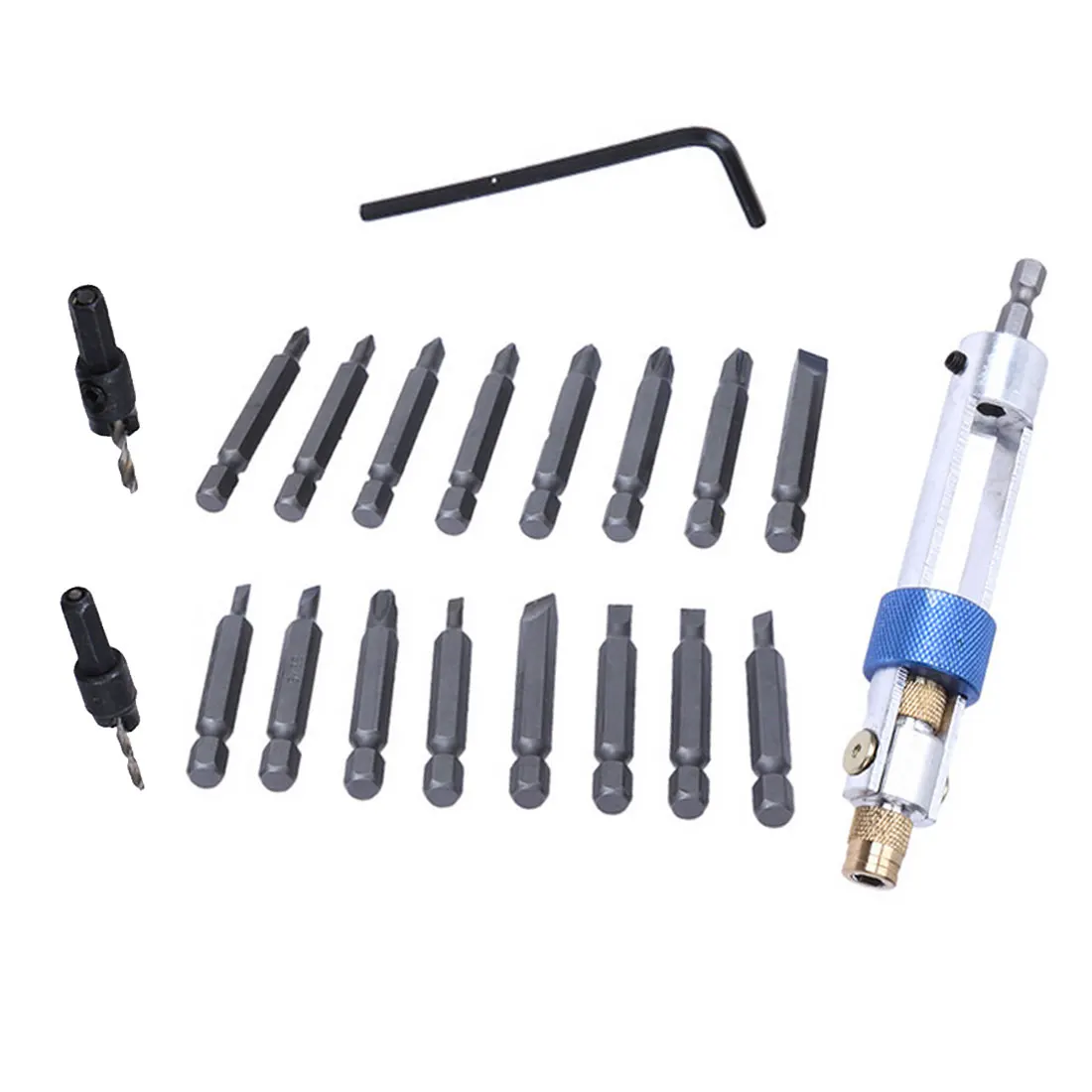 Деволт сверло и бита 2 в 1. Бита перевертыш. 09401 шток. Дрель для сверла на 20мм. Насадка на шуруповерт многофункциональная 3в1: сверла + биты 09401 шток.