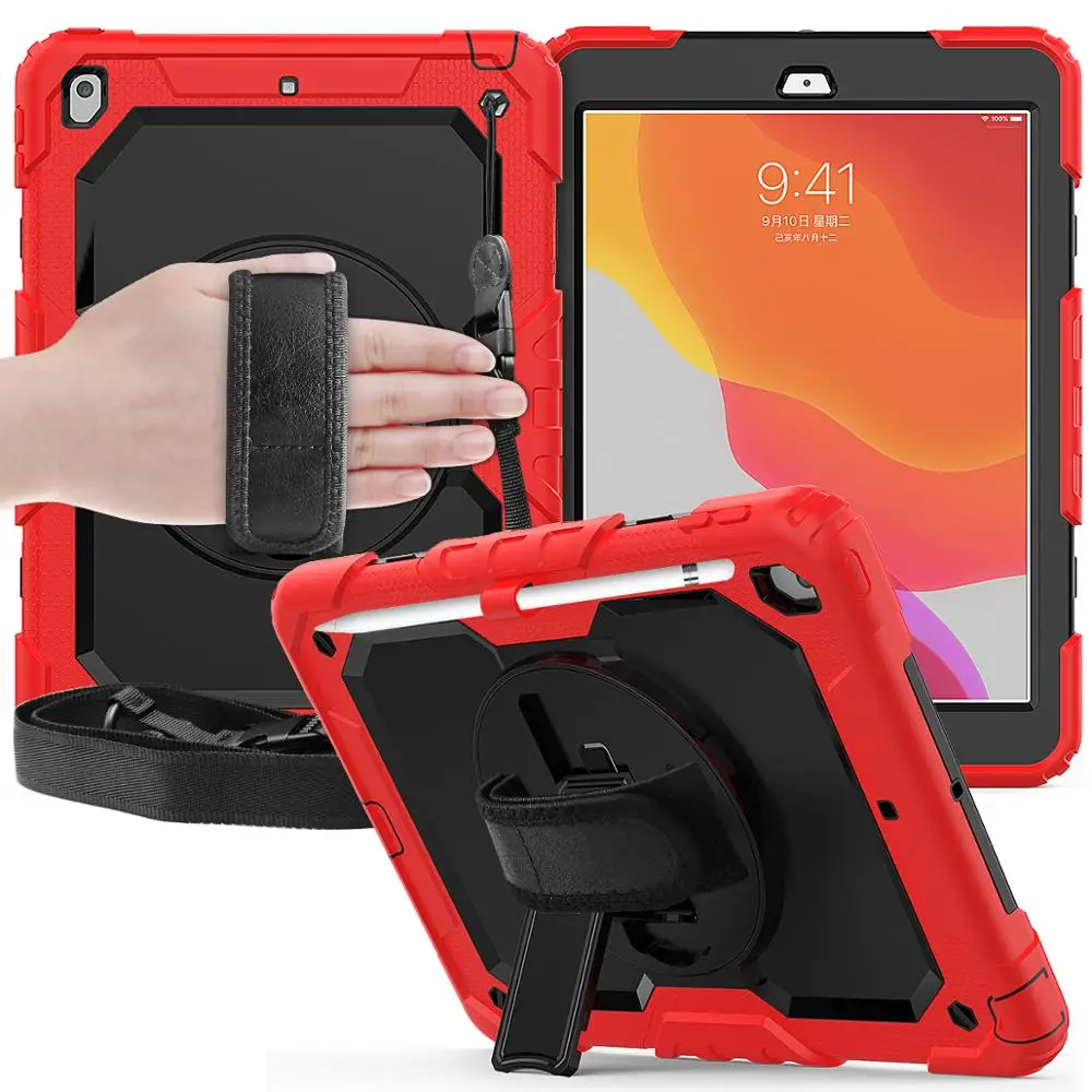 Чехол для ipad 7-го 8-го поколения 10 2 2020 дюйма поворотный на 360 градусов ремешок и
