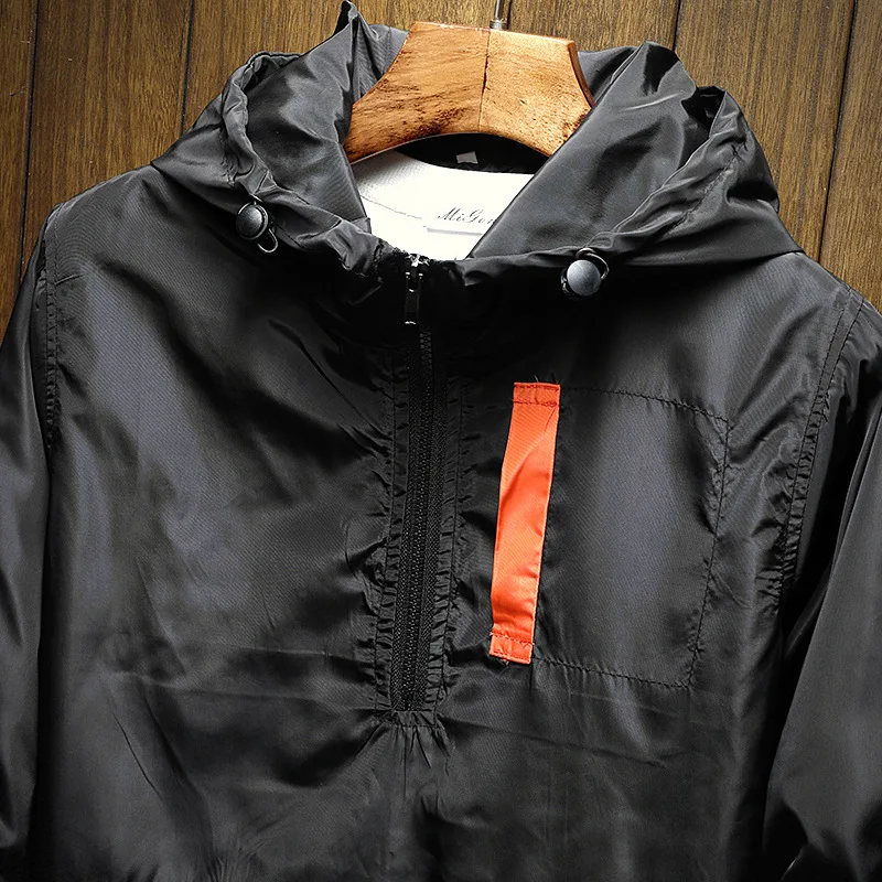 

2021 New Hot Sale Windbreaker Jacket Men Autumn Outdoor Hooded Jacket Men Large Size Windbreaker Zipper Jacket Brand Clothing