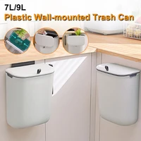 7l9l wall mounted hanging trash bin for kitchens cabinet door with slide type lid kitchen trash bins garbage cans bins
