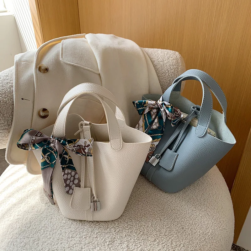 

FACTOO Ladies Handbag Female PU Leather Fashion Bucket Vegetable Basket Bag Casual Retro Lady Designer Classic Style New