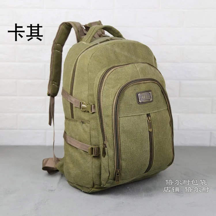 60 liter large capacity canvas backpack male retro sports travel bag mountaineering outdoor student school | Багаж и сумки