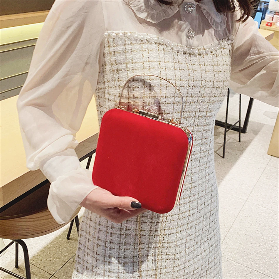 Велюровая Сумка клатч модные сумки на плечо для женщин вечерняя сумочка цепочке