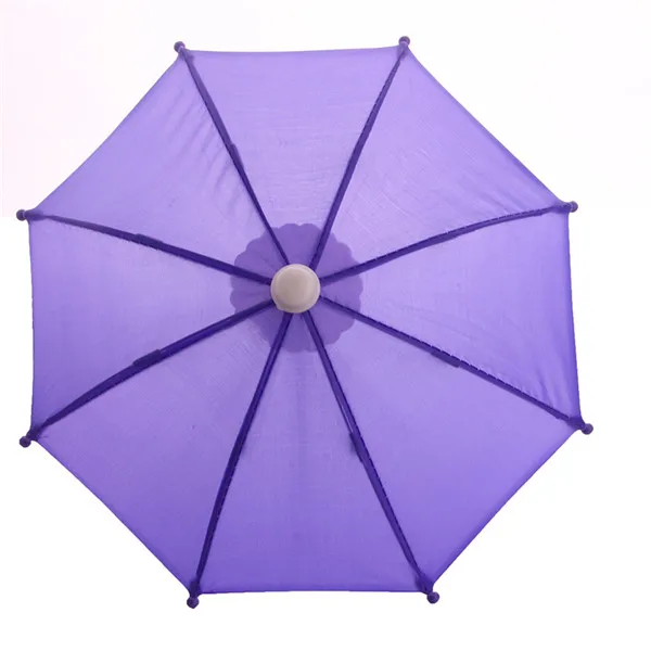 purple 18 дюймов куклы зонтик для американской девушки кукла игрушка аксессуар Мини зонтик милая улыбка узор зонтик многоцветный на выбор - Цвет: purple