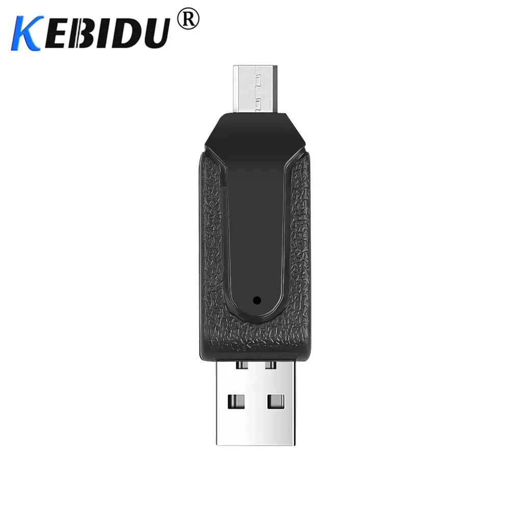 Kebidu 2 в 1 USB OTG кардридер Универсальный Micro USB OTG TF/SD кардридер телефон удлинитель-переходник Micro USB OTG адаптер