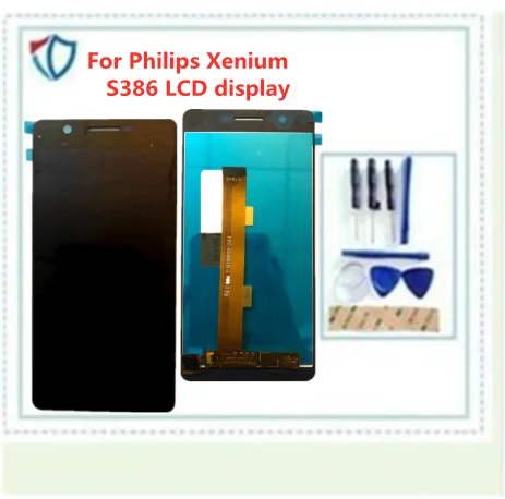 ЖК дисплей 5 0 &quotдля Philips Xenium S386 сенсорный экран дигитайзер бесплатная
