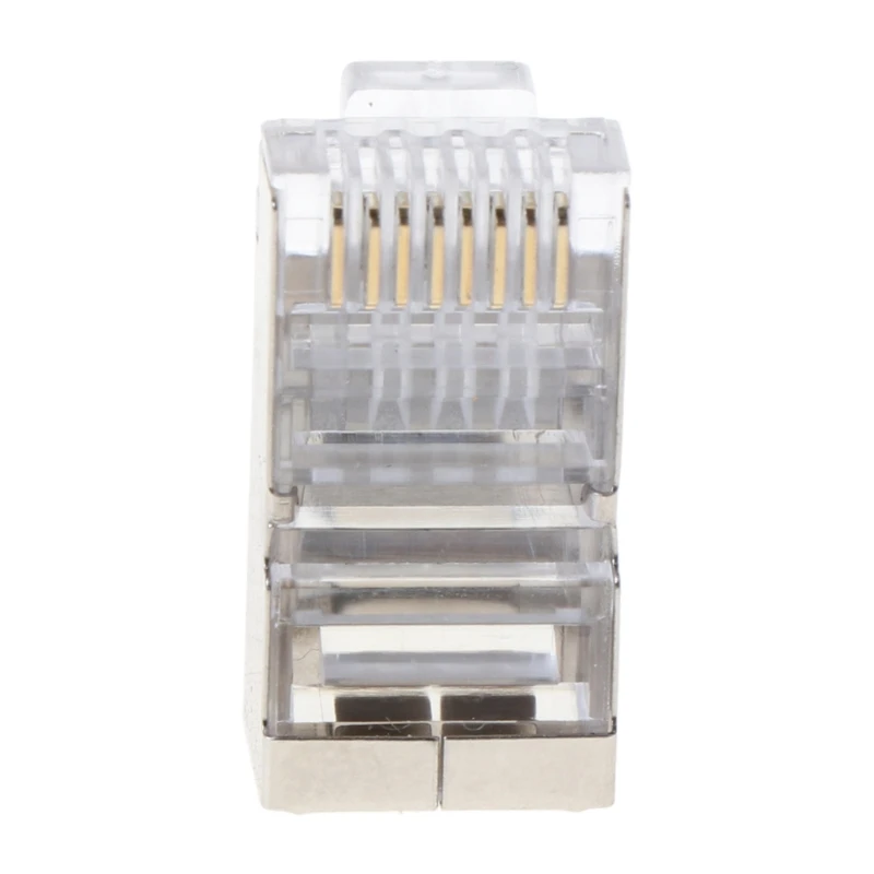 

10Pcs Cat6 8-Pin RJ45 8P8C Shielded Stranded Crimp Modular Plug Connector Socket