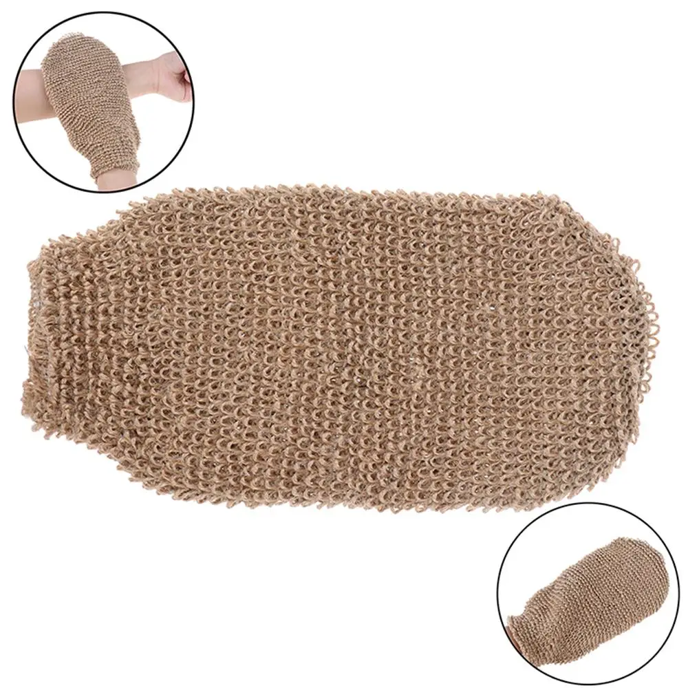 

Fibre Bath Gloves Exfoliating Skin Wash Foam Towel Massage Back Shower Scrubber Hemp Cleaning Towel Sponges Bathroom Accessories