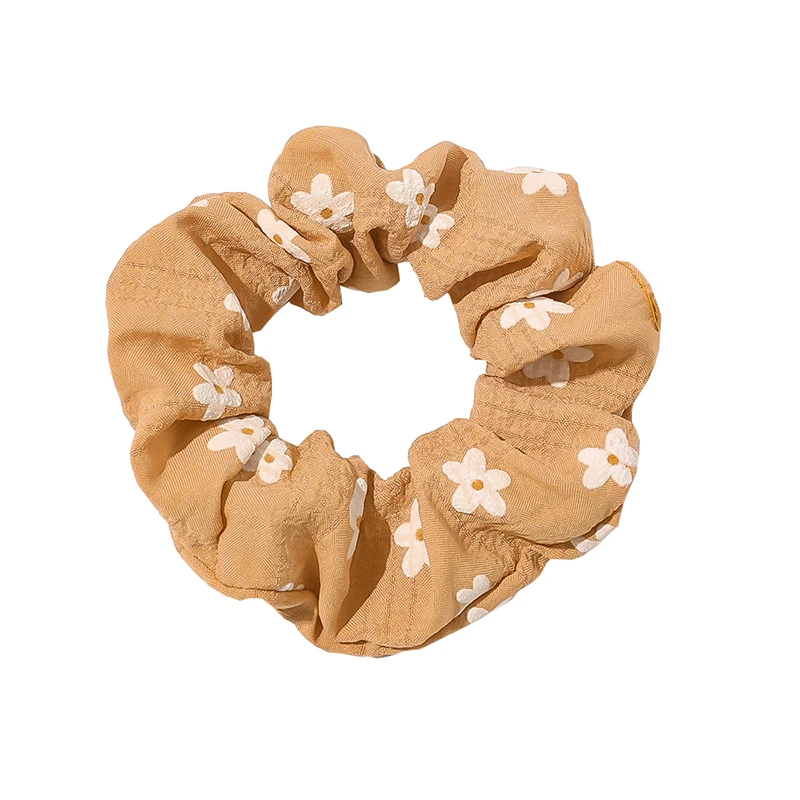 Резинка для волос с цветочным принтом модная эластичная заколка карамельного