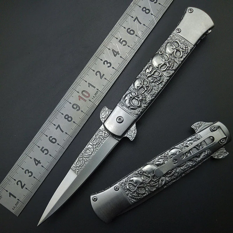 Зеркало Череп скраб titanium открытый инструмент спасения ножи мульти Функция