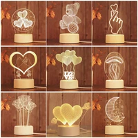 romantic love 3d lamp heart shaped balloon acrylic led night light decorative table lamp sweetheart wifes valentines day gift